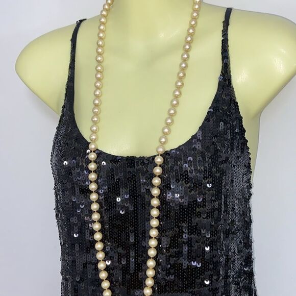 BCBG MAXAZRIA Dress Sequins Overlay Excellent Vintage. Very Gatsby Sz Sm - Picture 2 of 8
